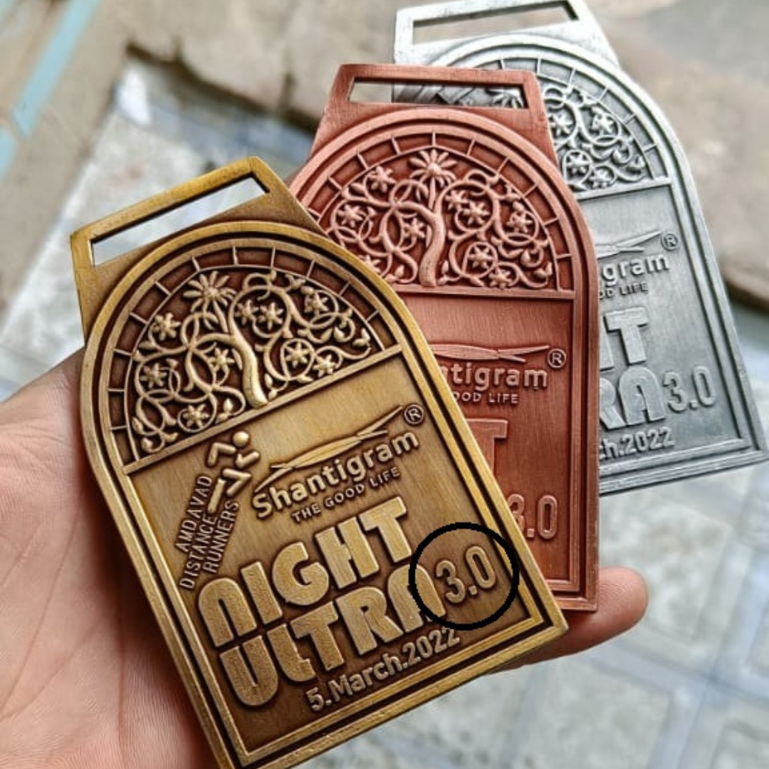 Premium Trio Series Night Ultra 3.0 Medals Shantigram Night Run Commemorative Awards