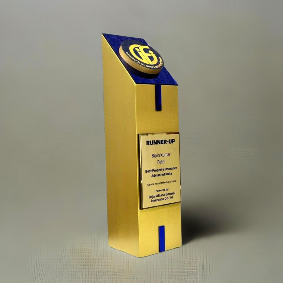 Bajaj Allianz Runner-Up Excellence Trophy Best Property Insurance Advisor Edition