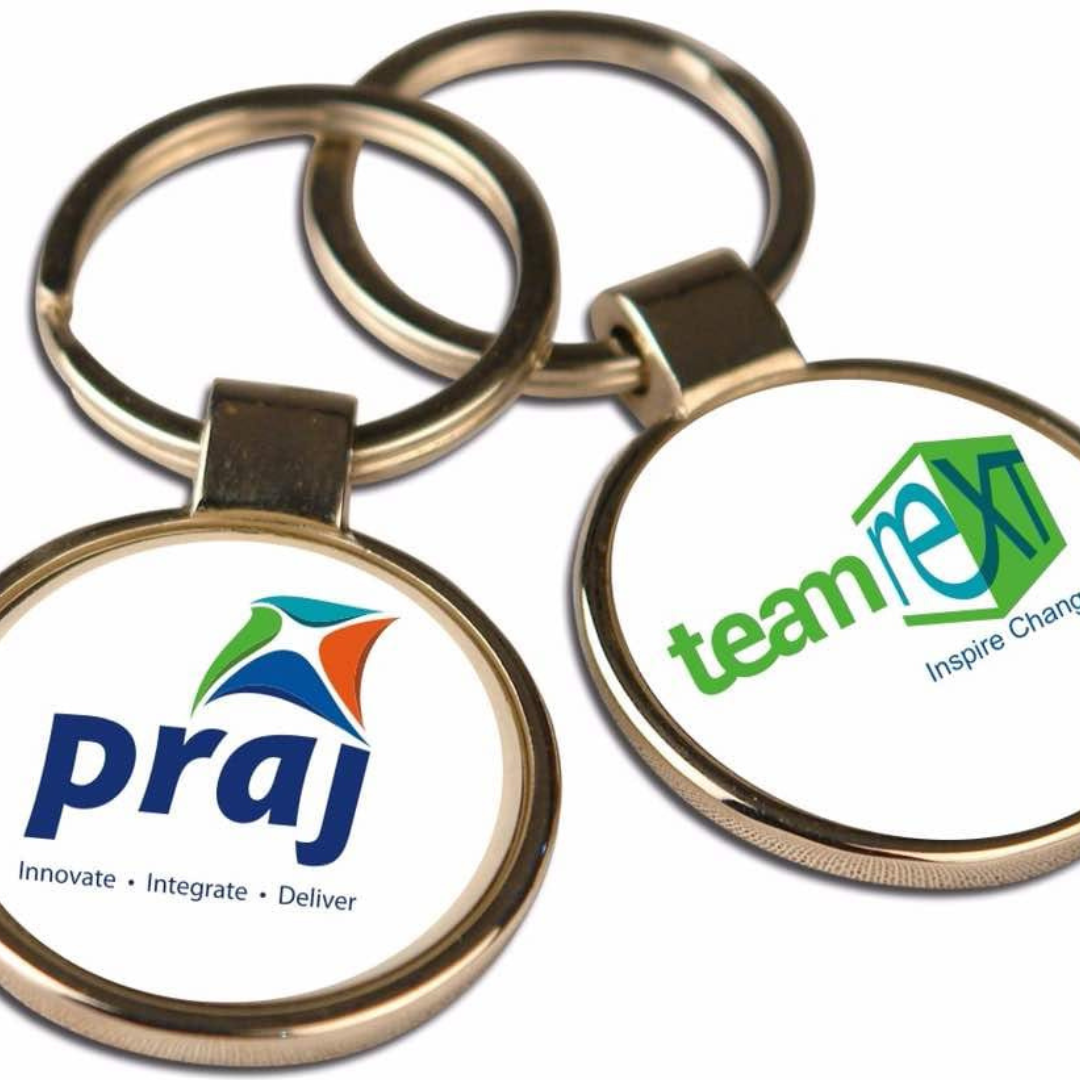 Custom Printed Round Metal Keychain