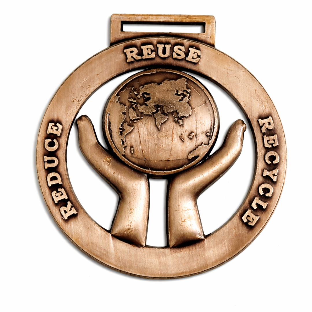 Premium Antique Bronze “Reduce, Reuse, Recycle” Environmental Commemorative Medal